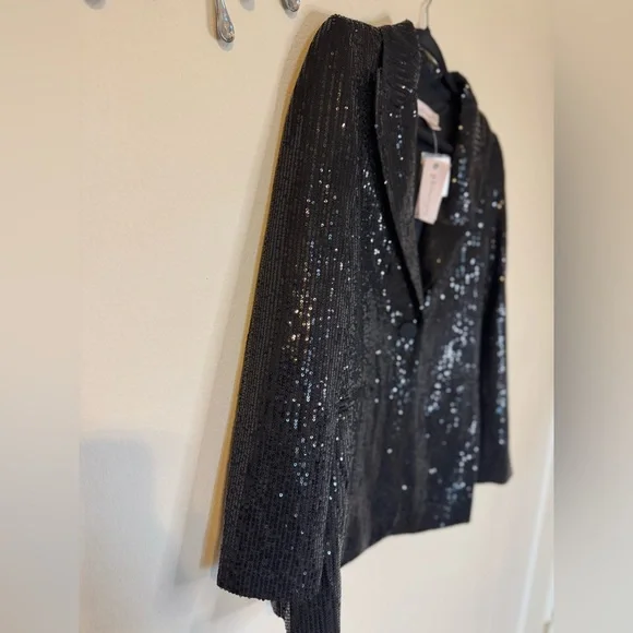 Philosophy Black Sequin Blazer Jacket Size Small NWT - Picture 5 of 15
